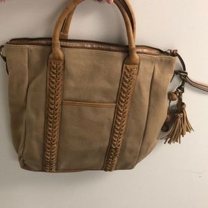 Large canvas handbag